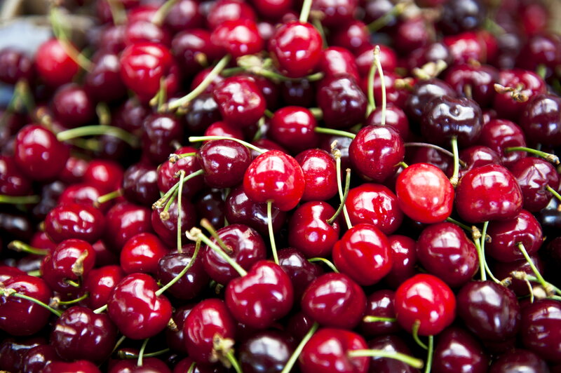 Pile of Red Cherries