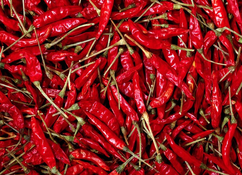 pile of red chili peppers