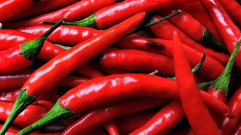 pile of red chili peppers