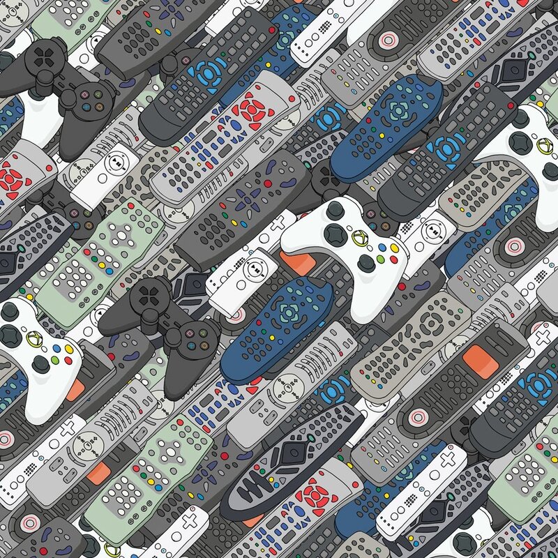 pile of remote controls