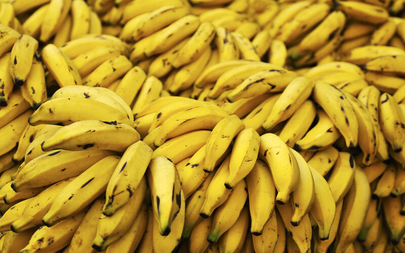 Pile of ripe bananas