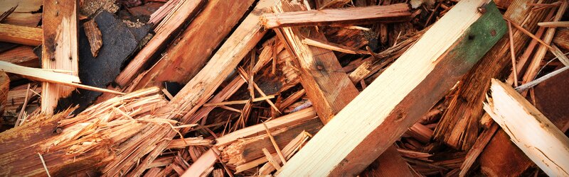 pile of scrap wood debris