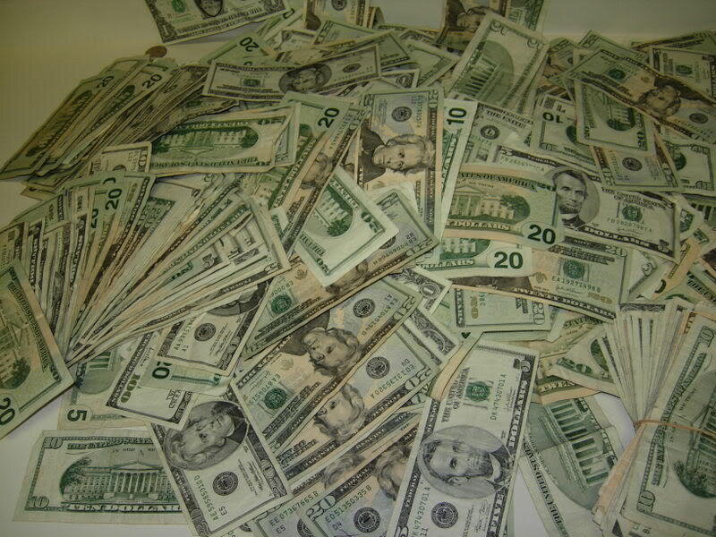 pile of US dollar bills