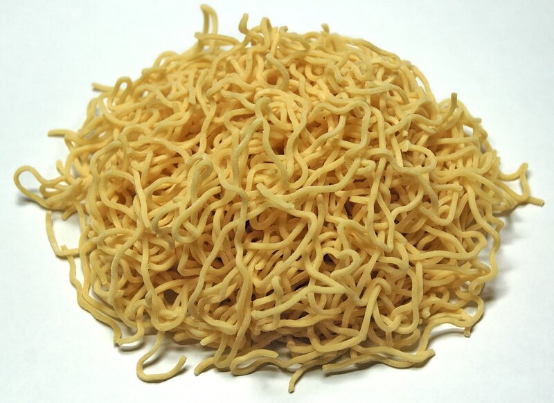 pile of yellow noodles