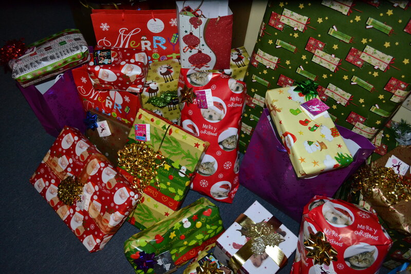 Piled Christmas Gifts