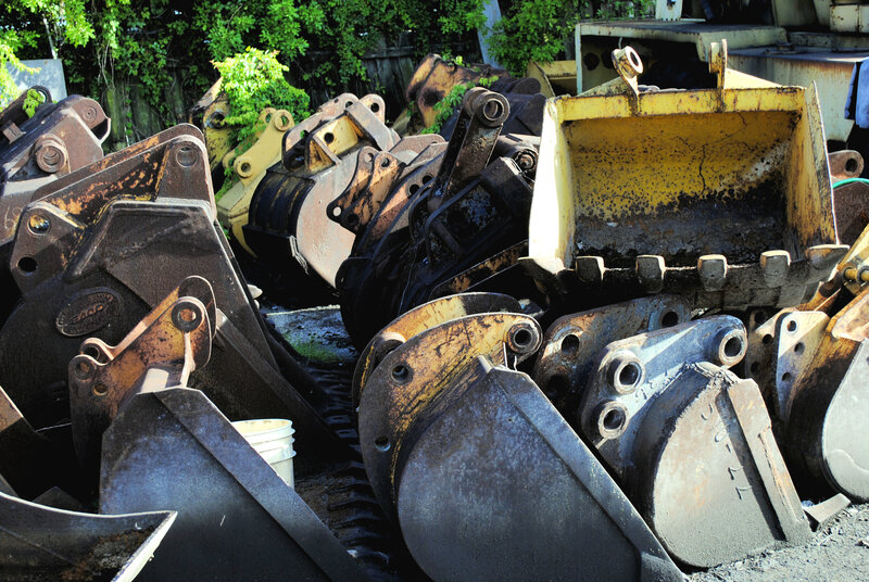 Piled excavator buckets