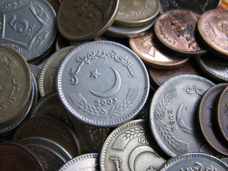 Piled Pakistan Coins