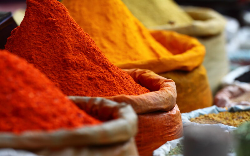 Piles of Spice Powders
