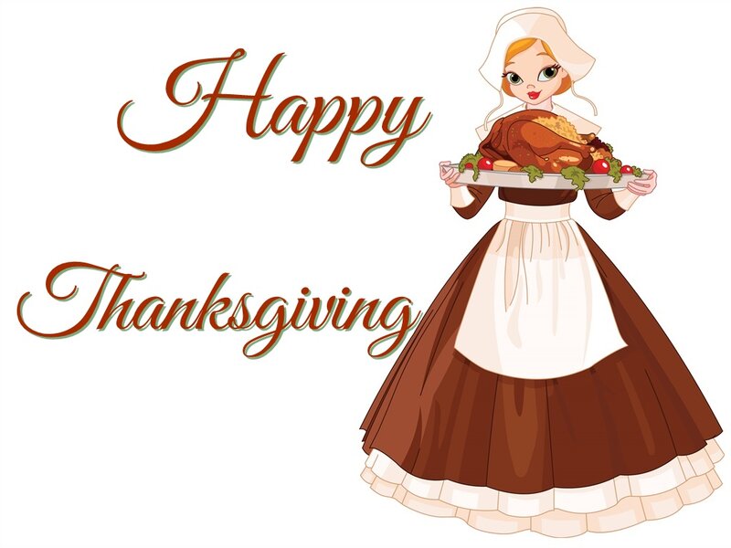 Pilgrim Woman Holding Turkey