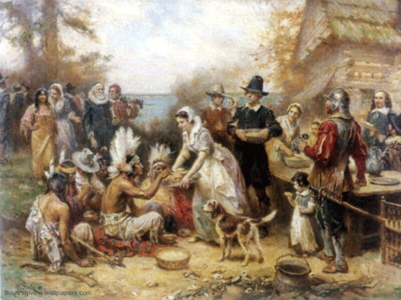 Pilgrims and Native Americans — Brown, Communal