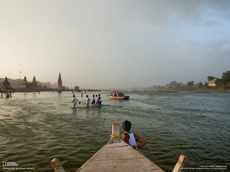 Pilgrims at a river ghat