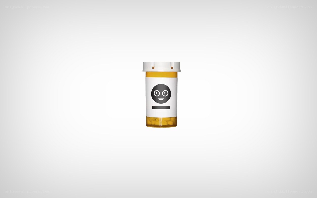 pill bottle with smiley face