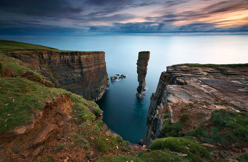 Pillar of the sea at sunset