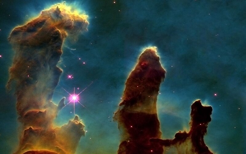 Pillars of Creation — Blue, Dramatic, Night