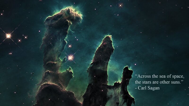 Pillars of Creation — Green, Dramatic, Night