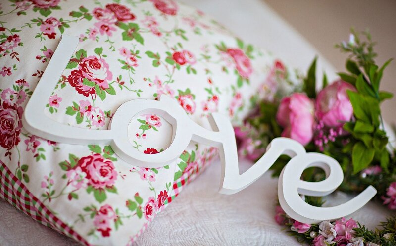 Pillow with Love Sign