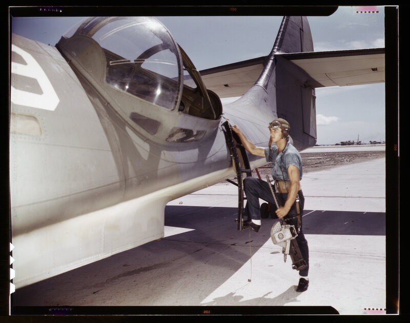 Pilot boarding aircraft