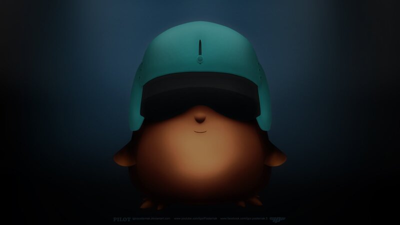 Pilot Character in Helmet