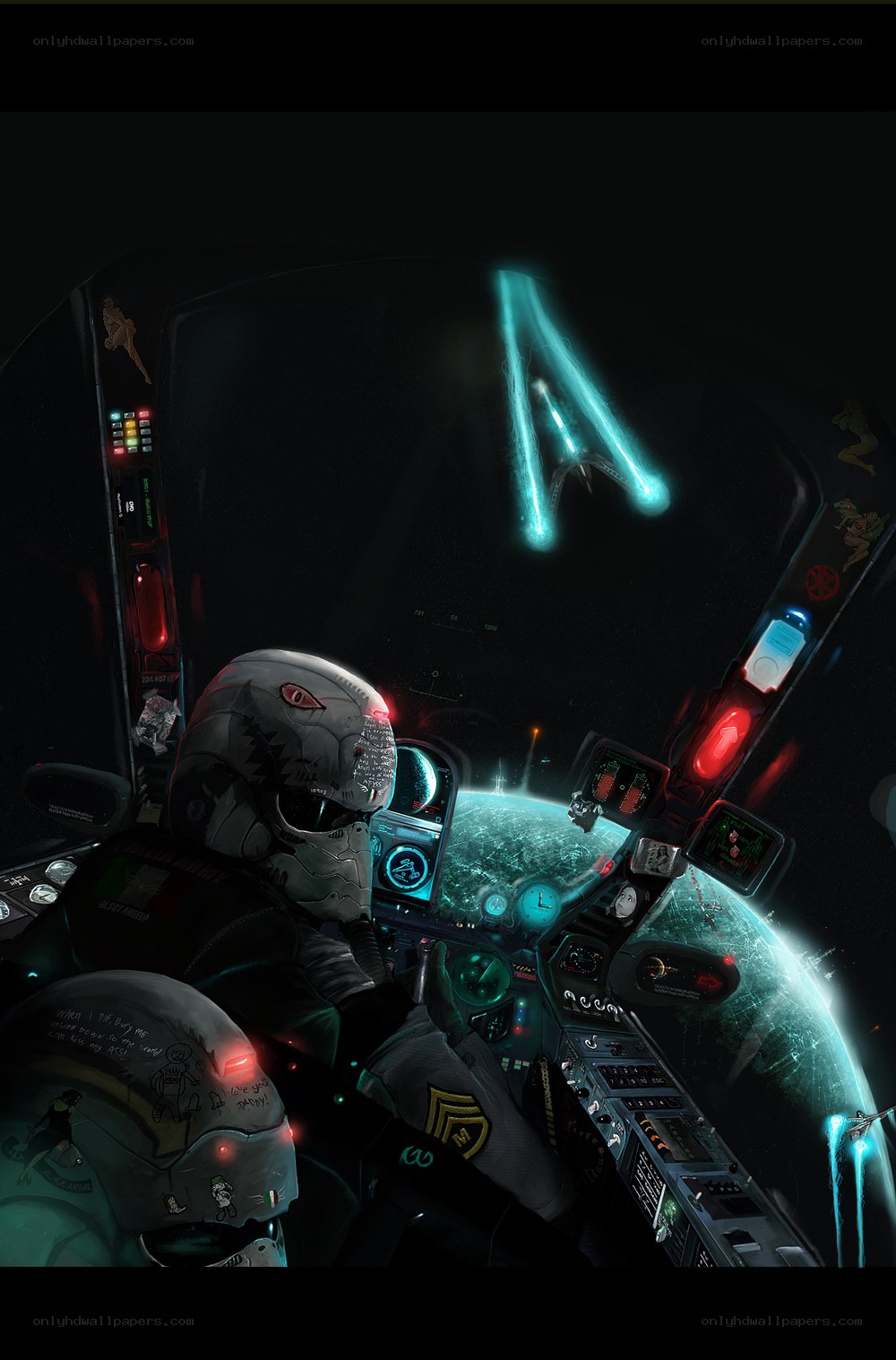 Pilot in a futuristic cockpit