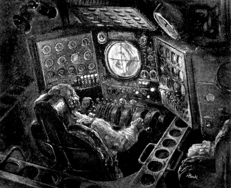 pilot in cockpit