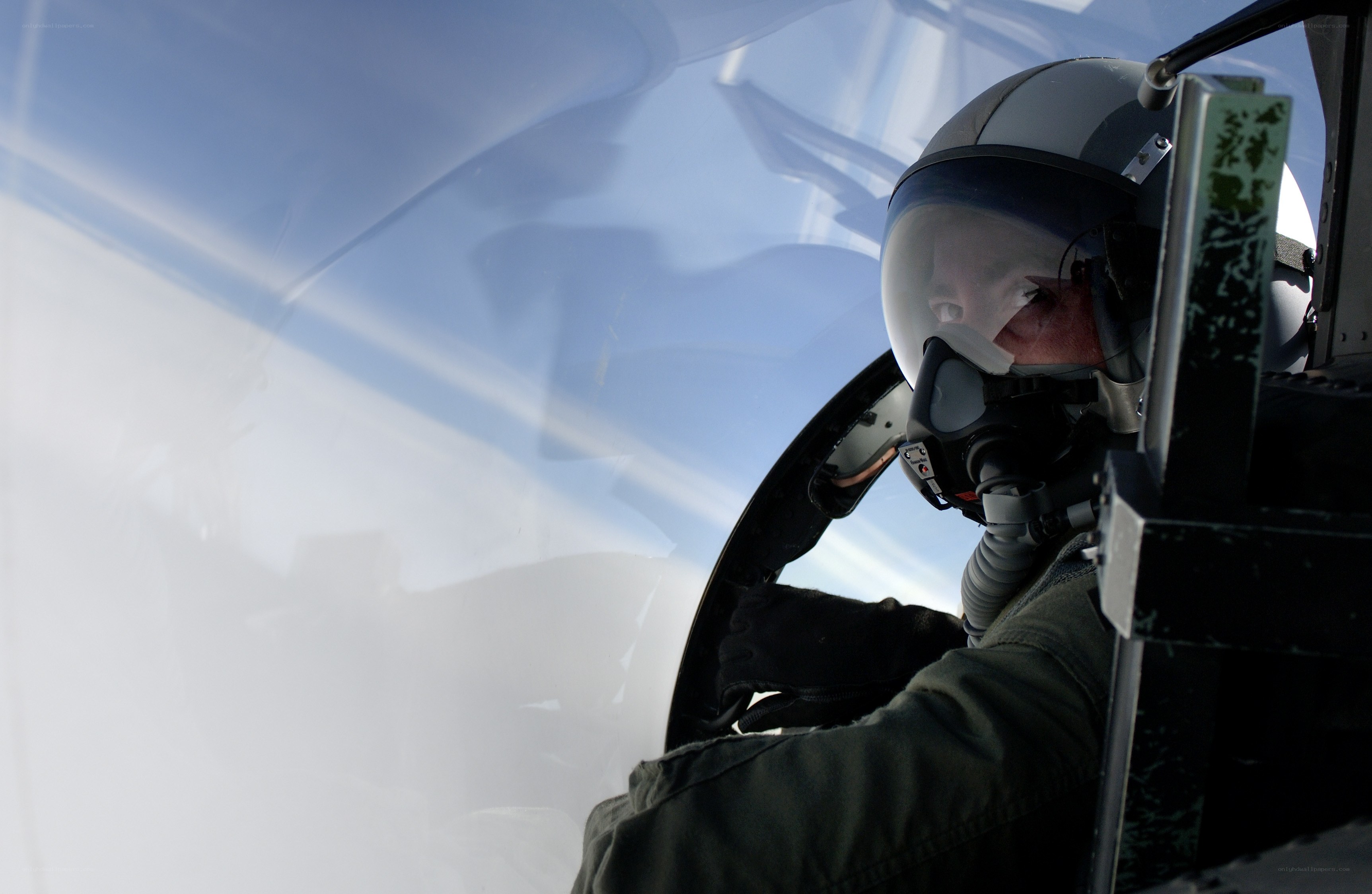 pilot in cockpit during flight