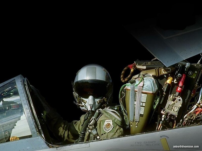 Pilot in Cockpit — Green, Dramatic, Night