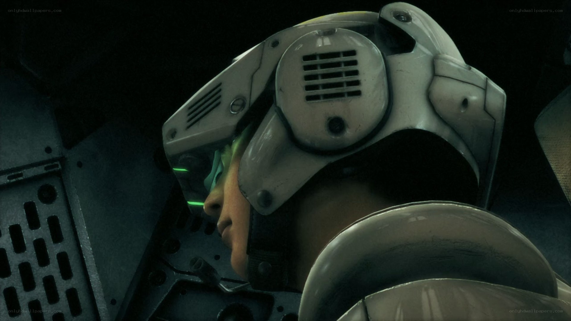 pilot in cockpit helmet