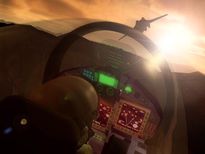 Pilot in Cockpit — Orange