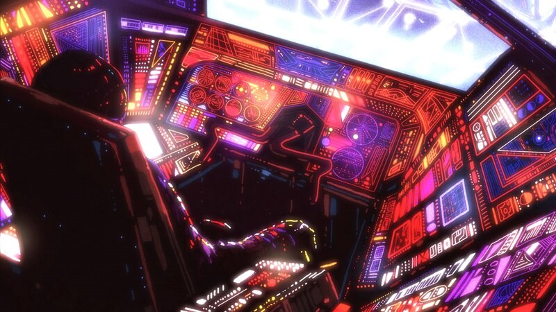 Pilot in Cockpit — Red, Dramatic, Anime