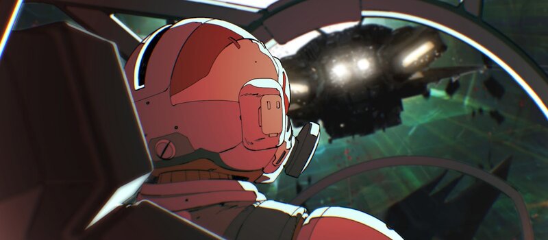 pilot in cockpit watching ship