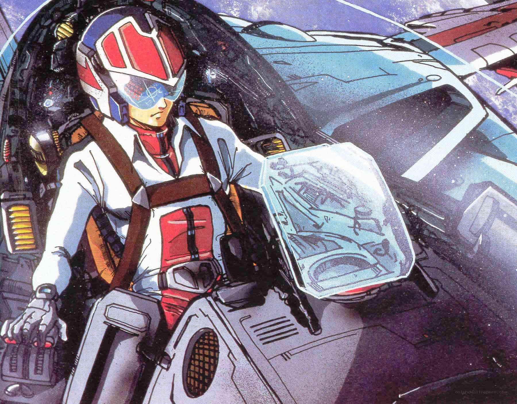 pilot in cockpit with helmet