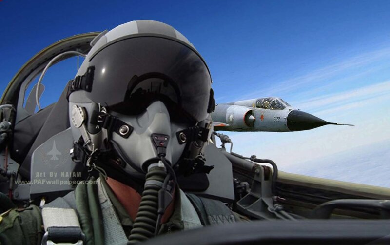 Pilot in cockpit with jet