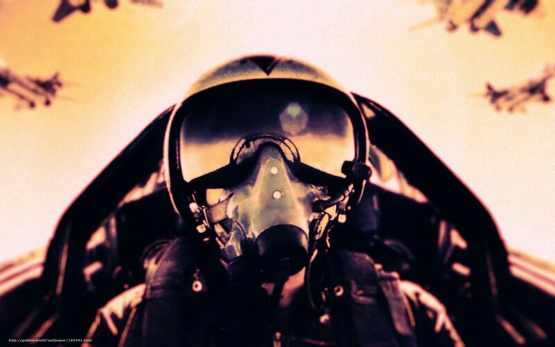 Pilot in Cockpit — Yellow, Dramatic