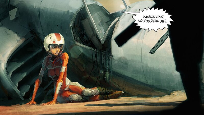 pilot in crashed cockpit