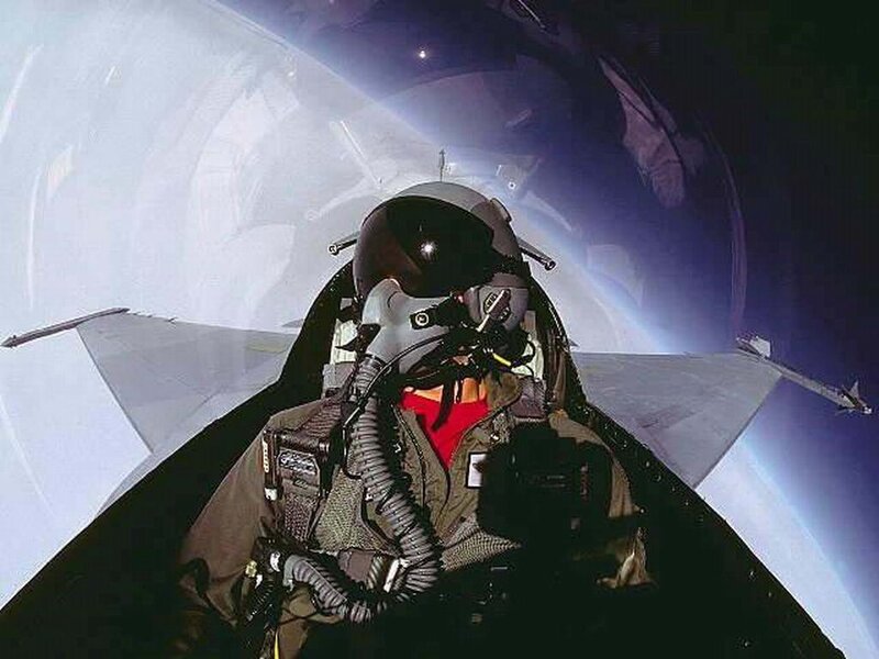 Pilot in Fighter Jet — Black