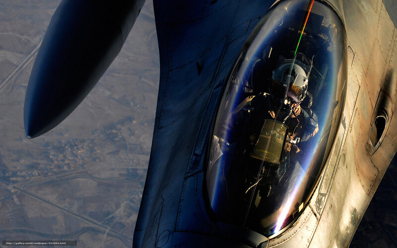 Pilot in Fighter Jet — Blue, Dramatic, Afternoon, Photograph, Cockpit