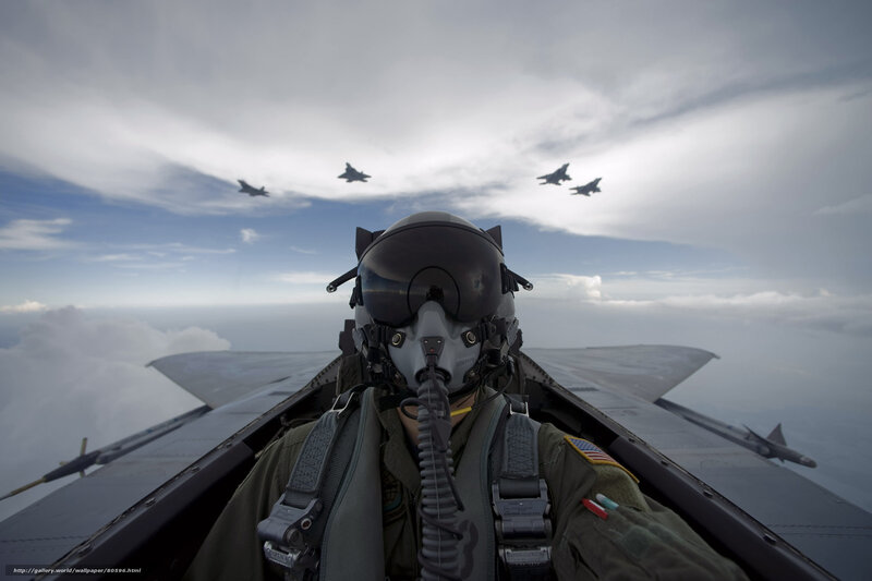 Pilot in Fighter Jet — Gray