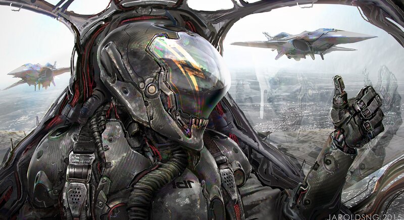 Pilot in Futuristic Armor