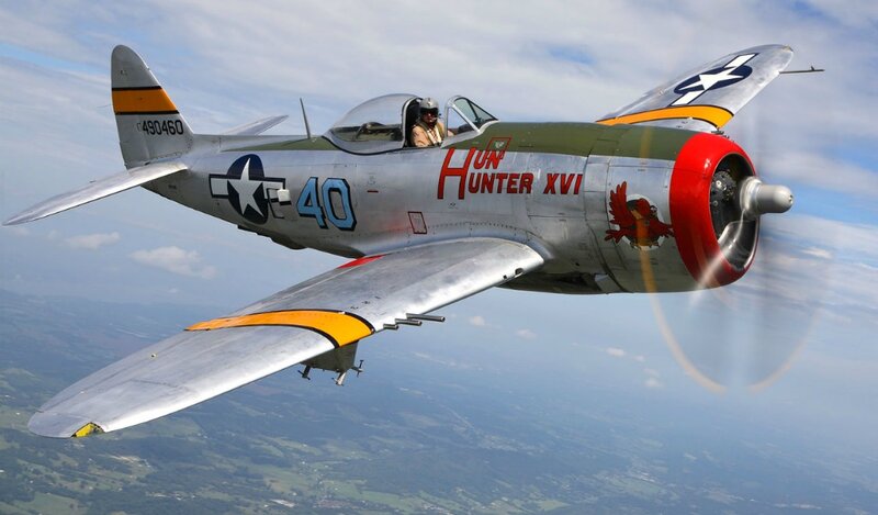 Pilot in Vintage Fighter Plane — Silver