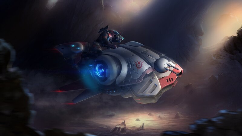 Pilot on a Futuristic Vehicle