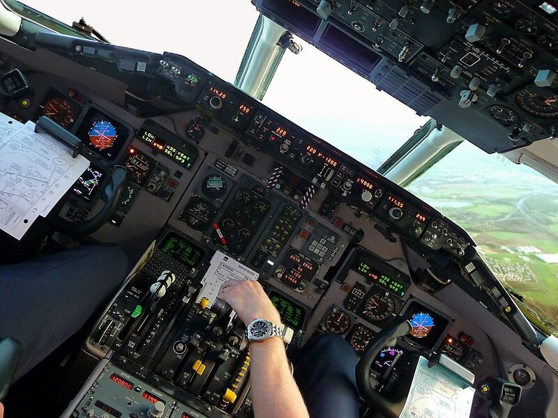 Pilot's Hands on Controls