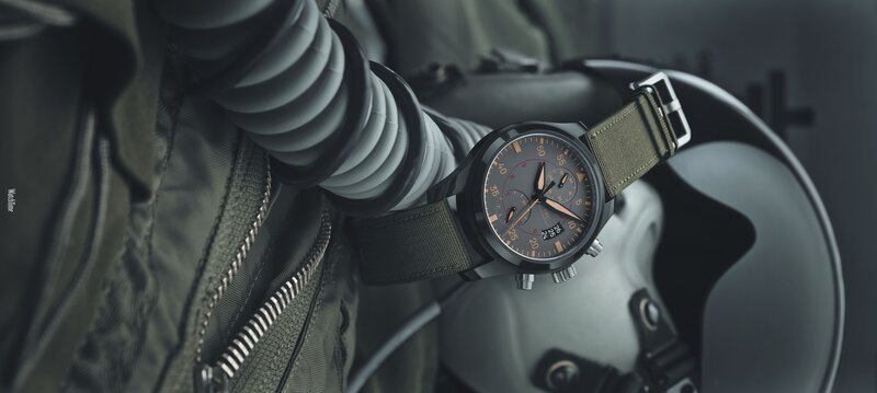 pilot watch on arm