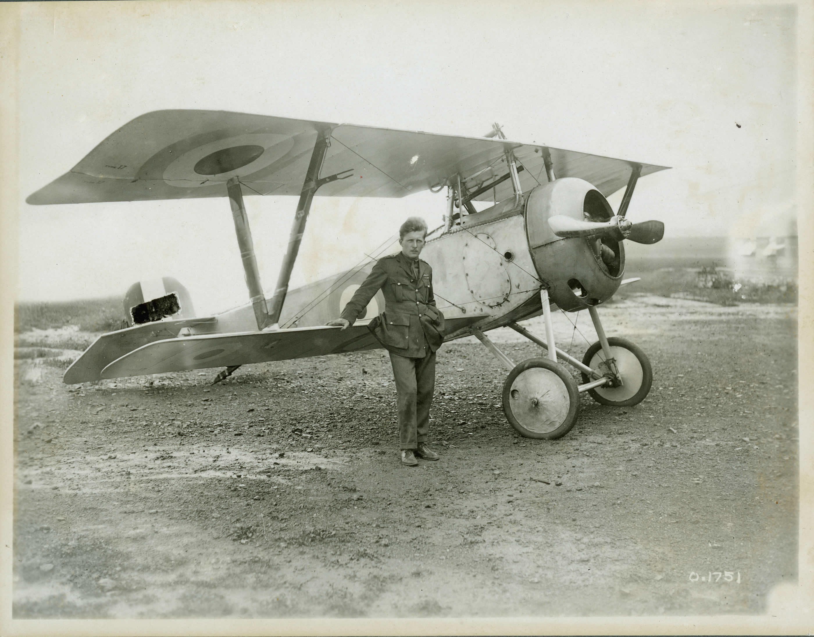 Pilot with biplane aircraft
