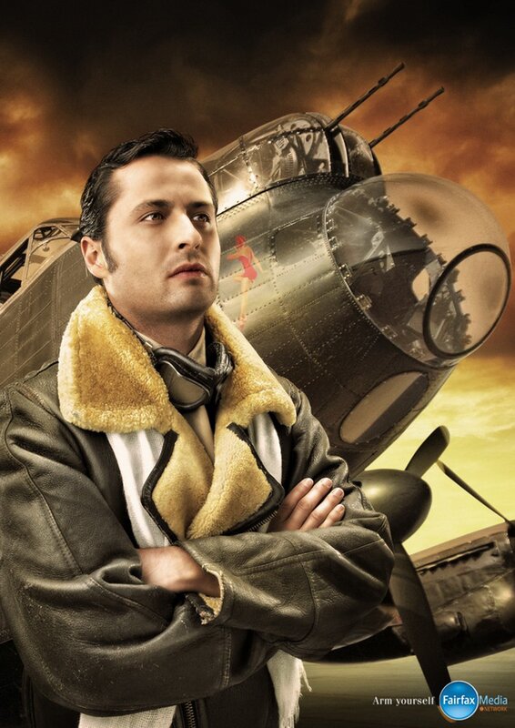 pilot with bomber aircraft