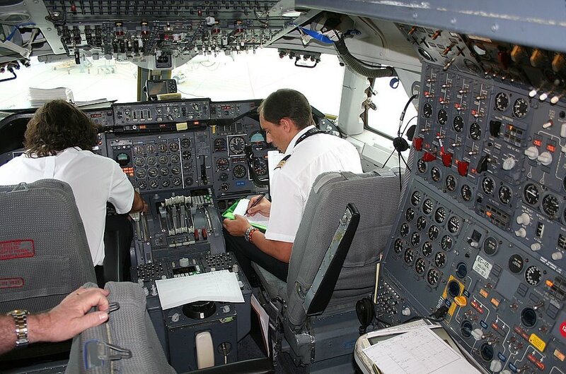 Pilots in Cockpit — Gray