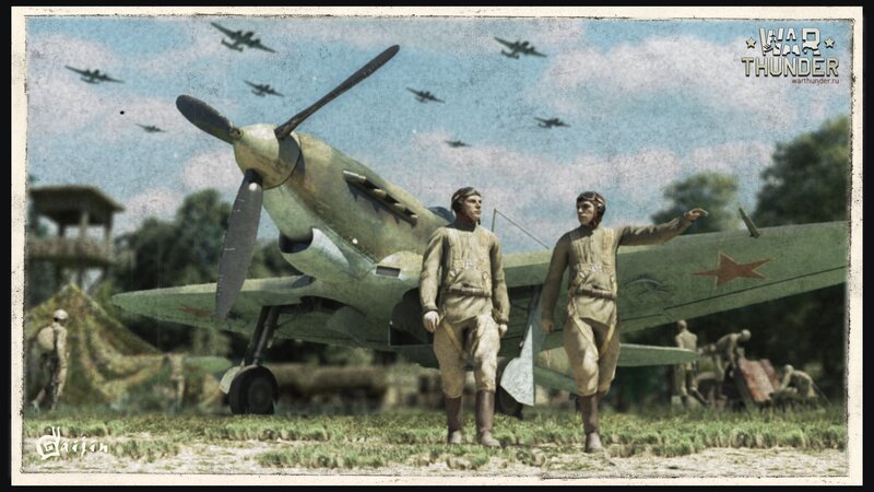 Pilots Near Fighter Plane