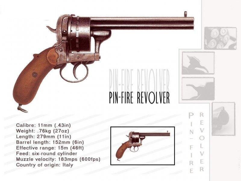 Pin-fire revolver specifications