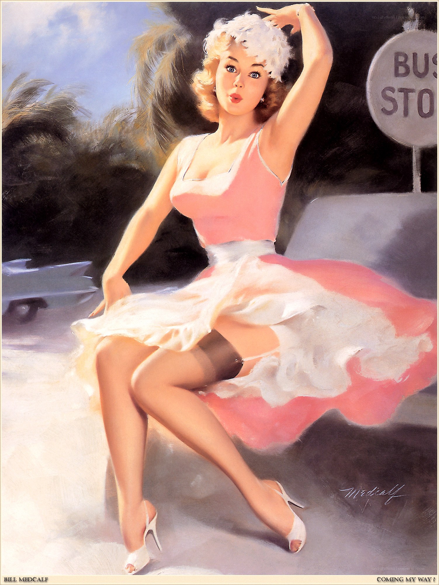 Pin-up at bus stop