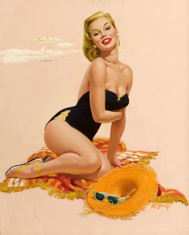 Pin-up beach scene