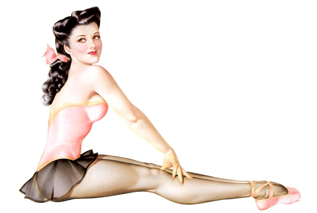 Pin-up dancer in ballet attire